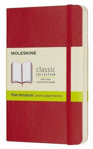 Poznámkový blok, Moleskine, Moleskine Classic, mäkké vrecko 90 * 140 mm 192 s. bez podšívky, brožovaná, červená