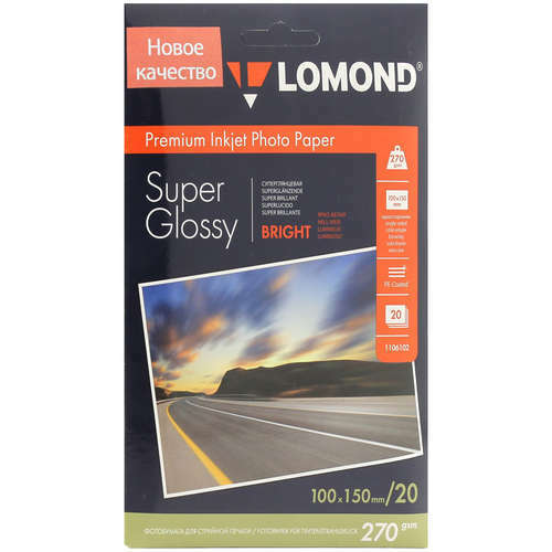 Fotopapper för bläckstråleskrivare LOMOND A6 (100 * 150) 270g / m2 (20L) superblank
