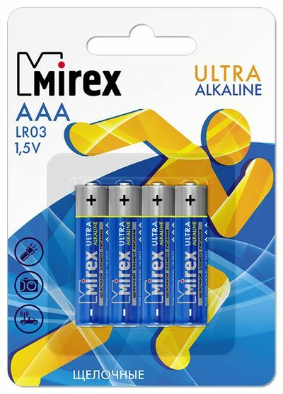 Alkaline battery Mirex LR03 / AAA 1,5V 4 pcs