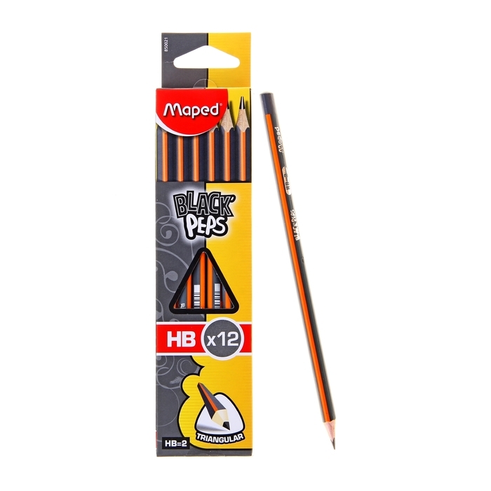 Siyah kurşun kalem Maped Black Pep \ 's HB üç taraflı 850021