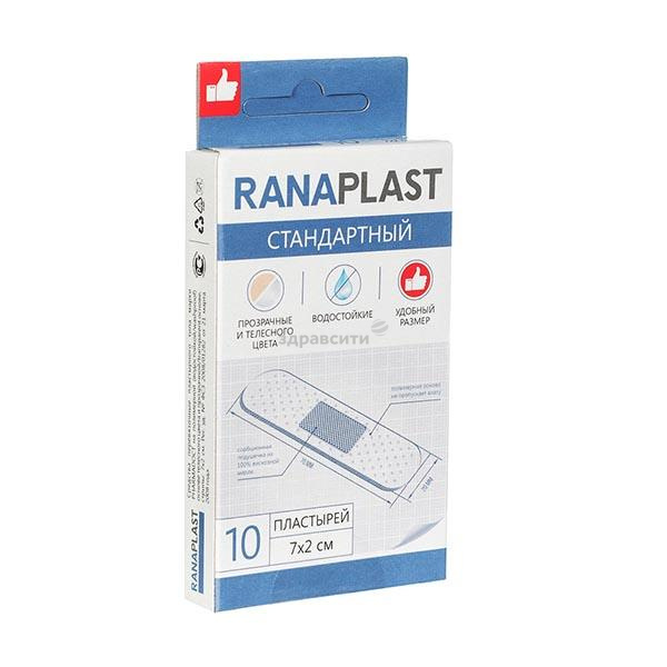 Gips RANAPLAST Pharmadoct vanntett 7x2 cm. 10 deler. kjøtt / gjennomsiktig