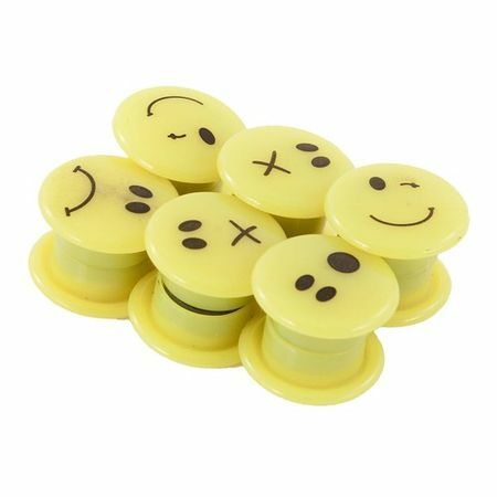 Imán para placas Silwerhof 658007 plástico amarillo d = 20mm smiles (paq: 12pzs) 24 pzs / caja