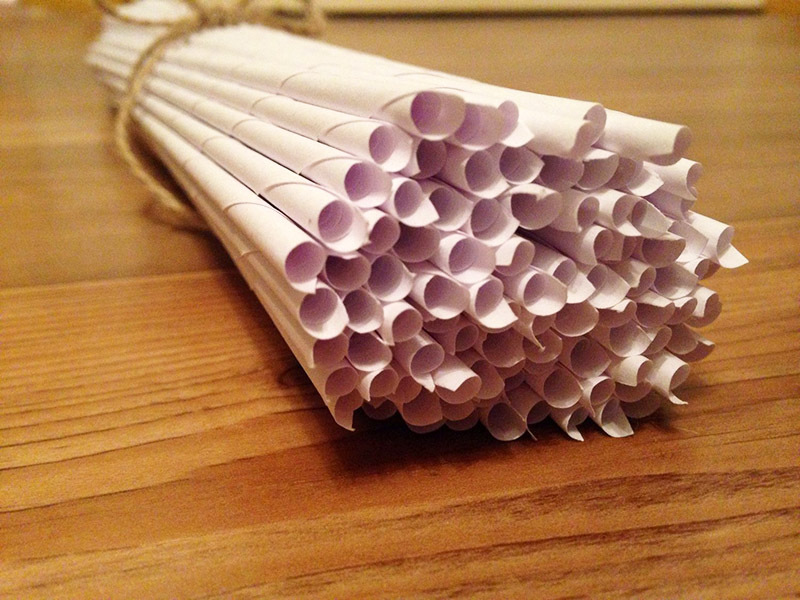 Certaines personnes récoltent des tubes en papier à la maison, se préparant à un pique-nique à l'avance.