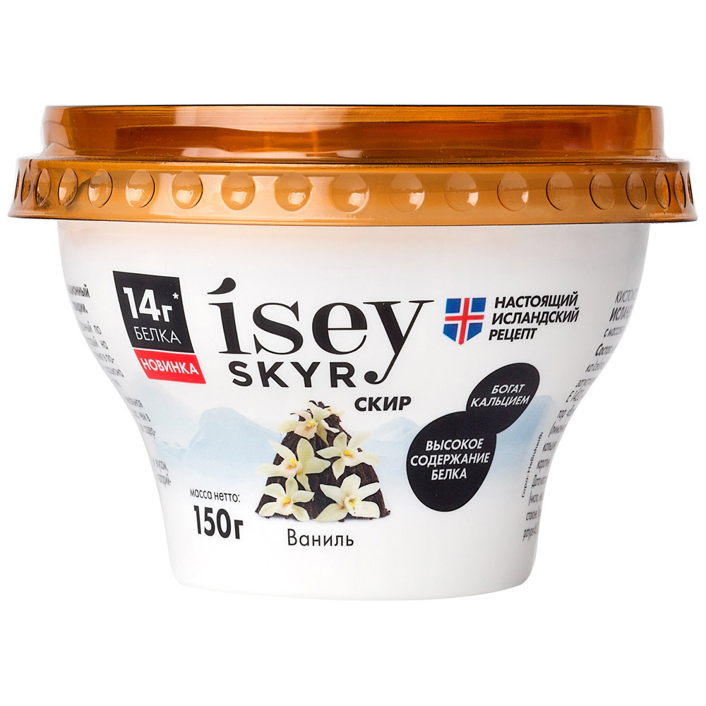 מוצר חלב מותסס Isey Skyr איסלנדי סקיר עם וניל 1.2%, 150 גרם