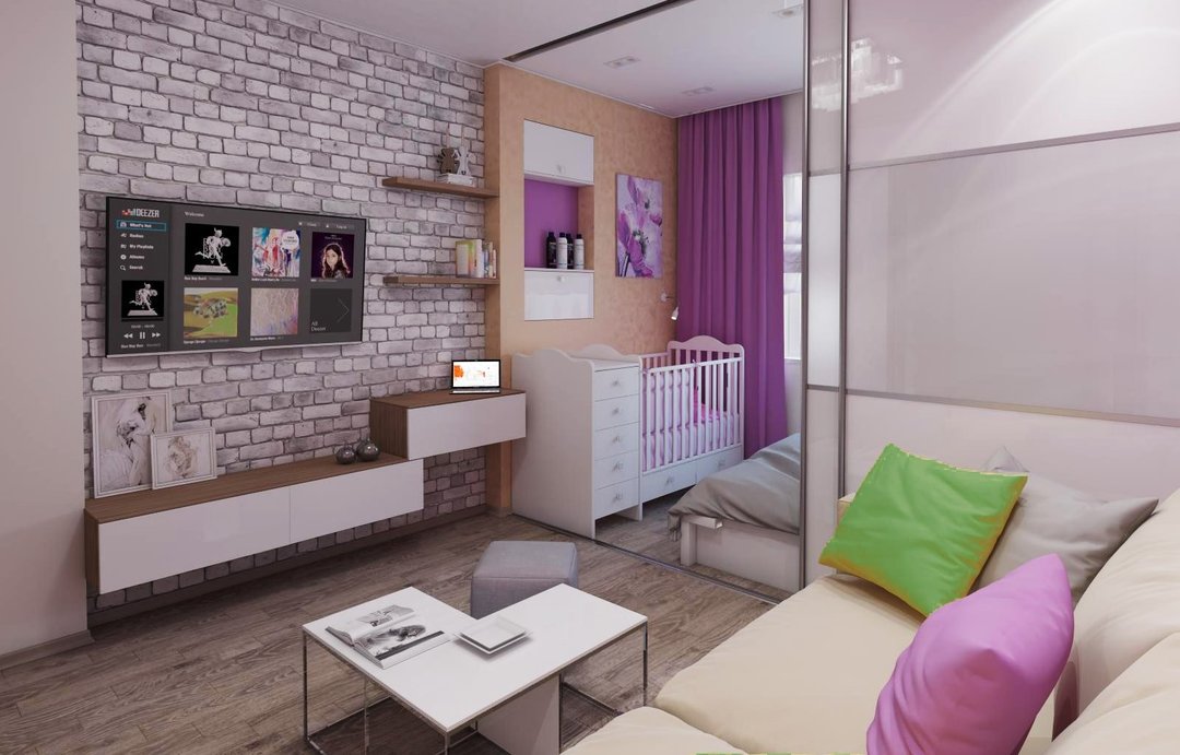 Apartamento de 40 m² com criança