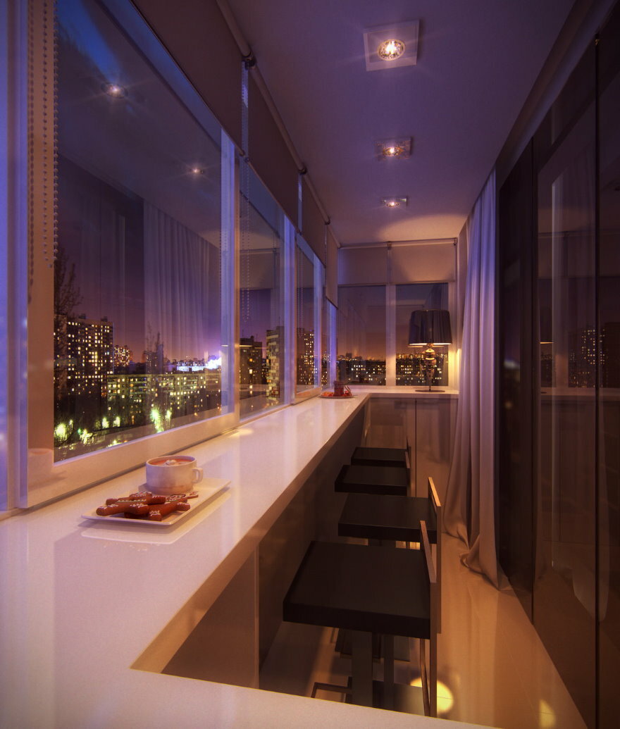 Iluminación de balcón de estilo moderno
