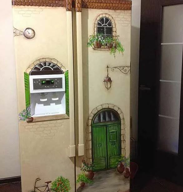 DIY ev buzdolabı boyama