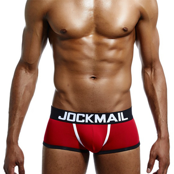 Men Sexy Open Buttocks Underwear Cotton U Convex Boxers