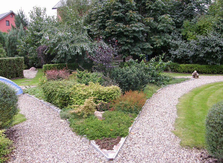Crushed stone paths at their summer cottage