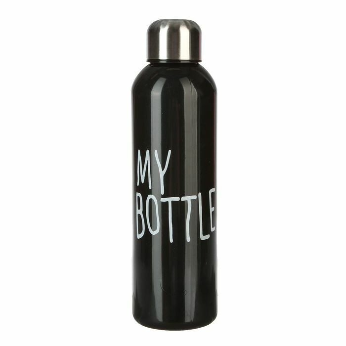 Min flaske med skruelåg, 500 ml, sort