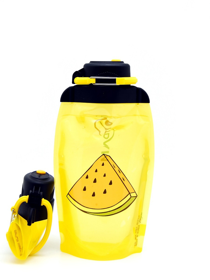 Sulankstomas ekologiškas butelis Vitdam B050YES-617 geltonas 500 ml