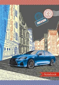 Prestige -muistikirja harjalla Sininen auto, A6, 100 arkkia, häkki