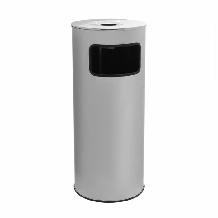 Waste bin with ashtray 50 l, stainless steel