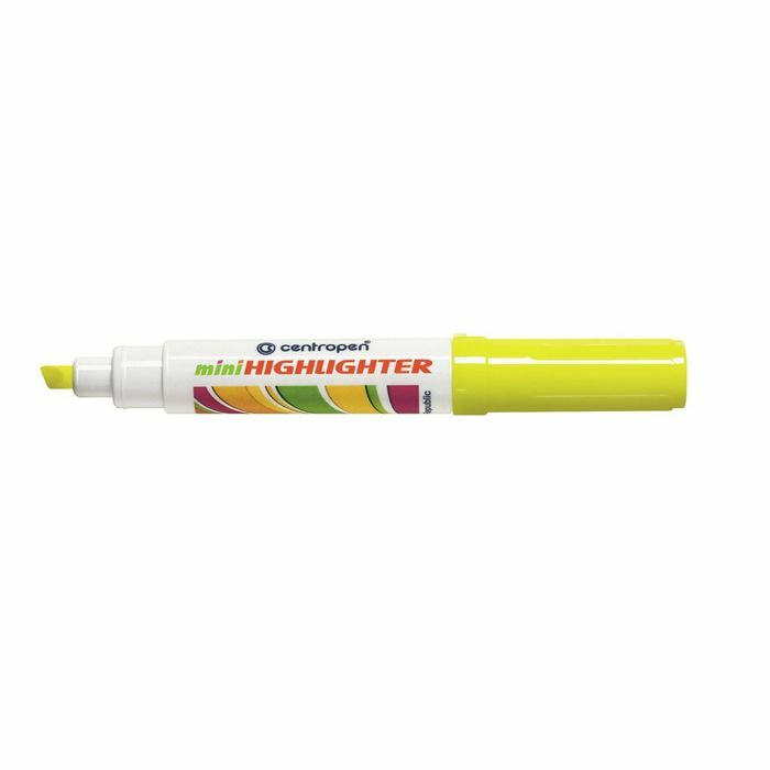 Kiemelő marker 4,6 mm Centropen 8052, rövid, sárga