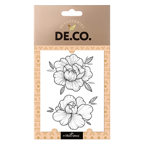 Body Tattoo DE.CO. REAL TATTOO by Miami tattoos transferable Flower pair