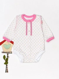 Body Provence, color: ecru, pattern: peas, finish: pink, decor: lace, height 62-68 cm