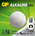 Batterie Alkolinovaya # und # quot; GP A76FRA-2C10 | Standardgröße LR44 # und # quot; 1 PC