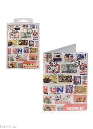Reisepasshülle Briefmarken verschiedener Länder mit Siegeln (PVC-Box)