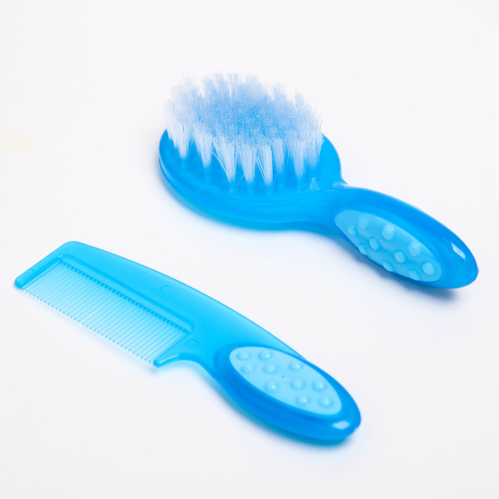 Set per la cura dei capelli, pettine + spazzola, blu