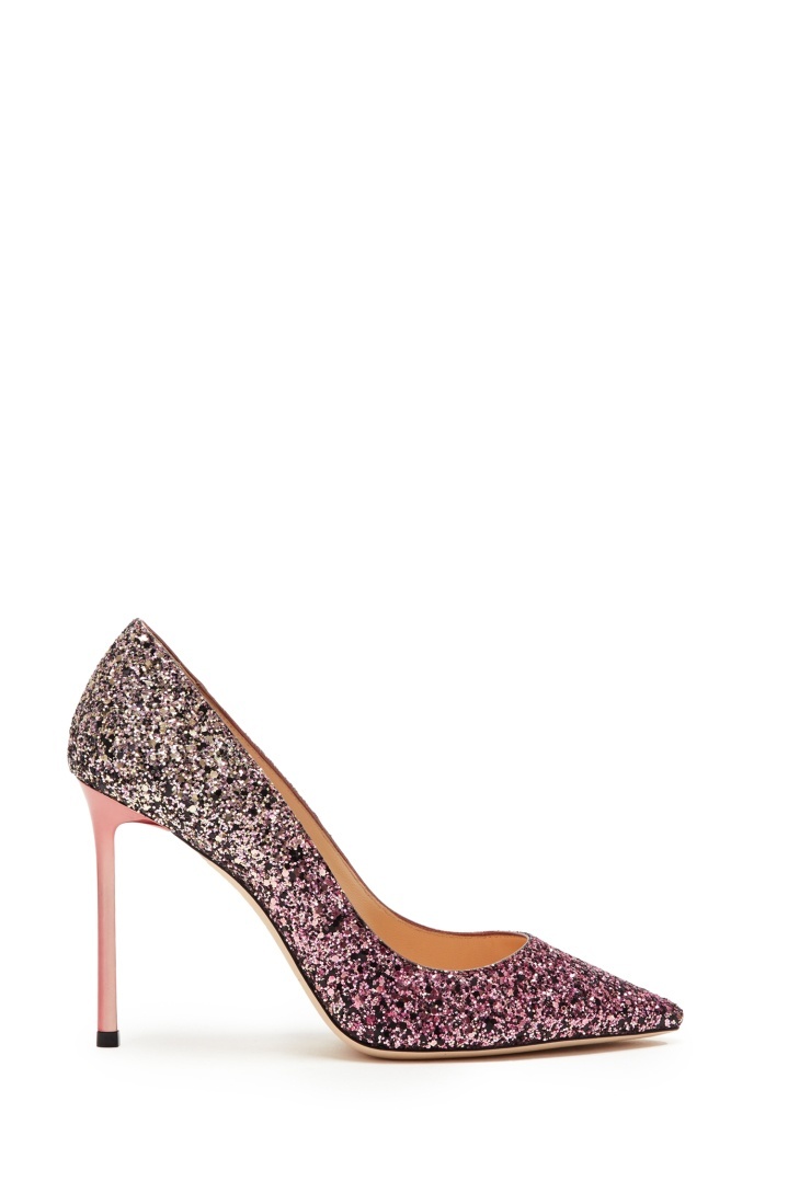 Brokatowe buty Romy 100 w kolorze różowego złota