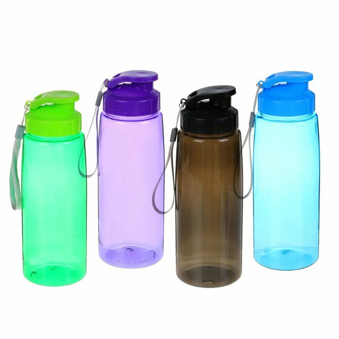 Sports water bottle with drawstring, 800 ml, mix