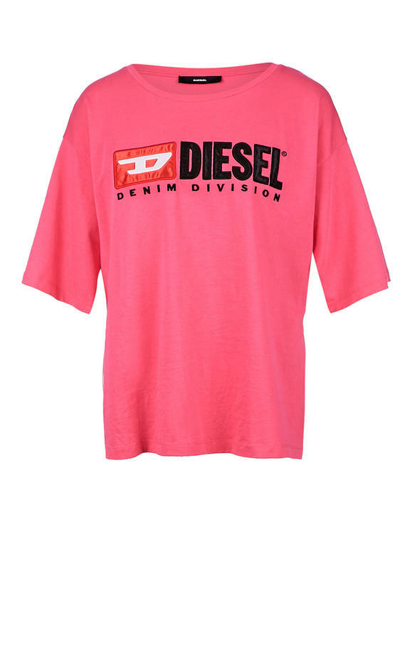 T-shirt damski DIESEL 00SPB9 0CATJ 37H różowy/biały/czarny/czerwony L