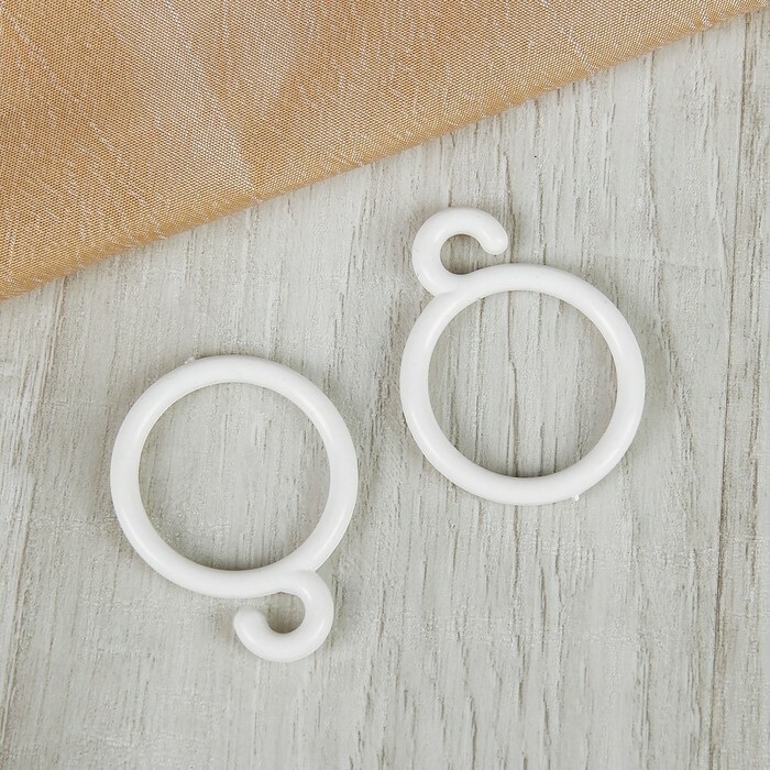 Ring for gardiner med krok, d = 35 mm, hvit