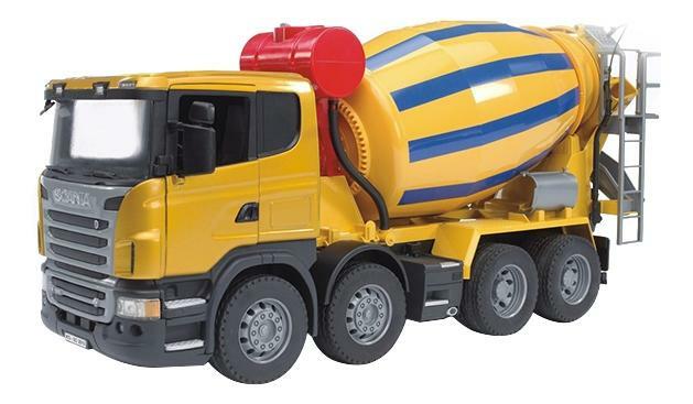 Concrete mixer Bruder Scania yellow-blue