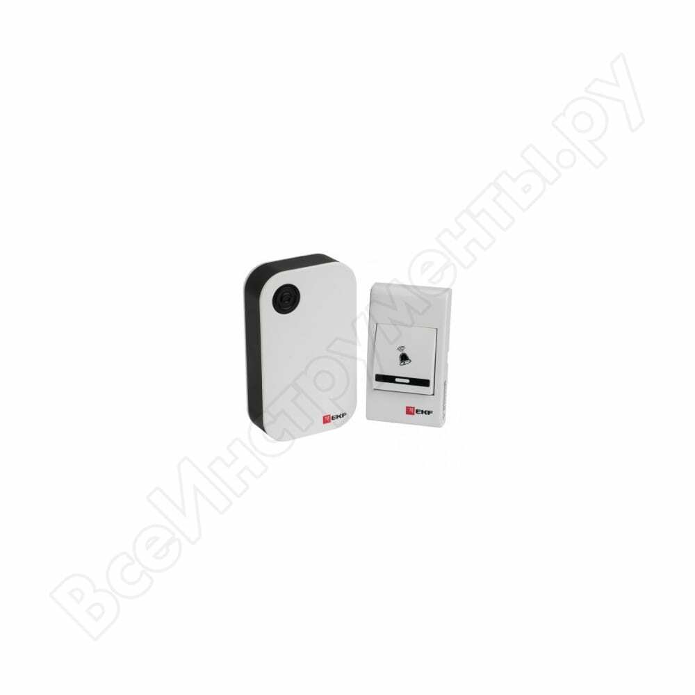 Wireless bell on batteries ekf black-white with indication 3x1.5v aaa distance 80m b 9493880