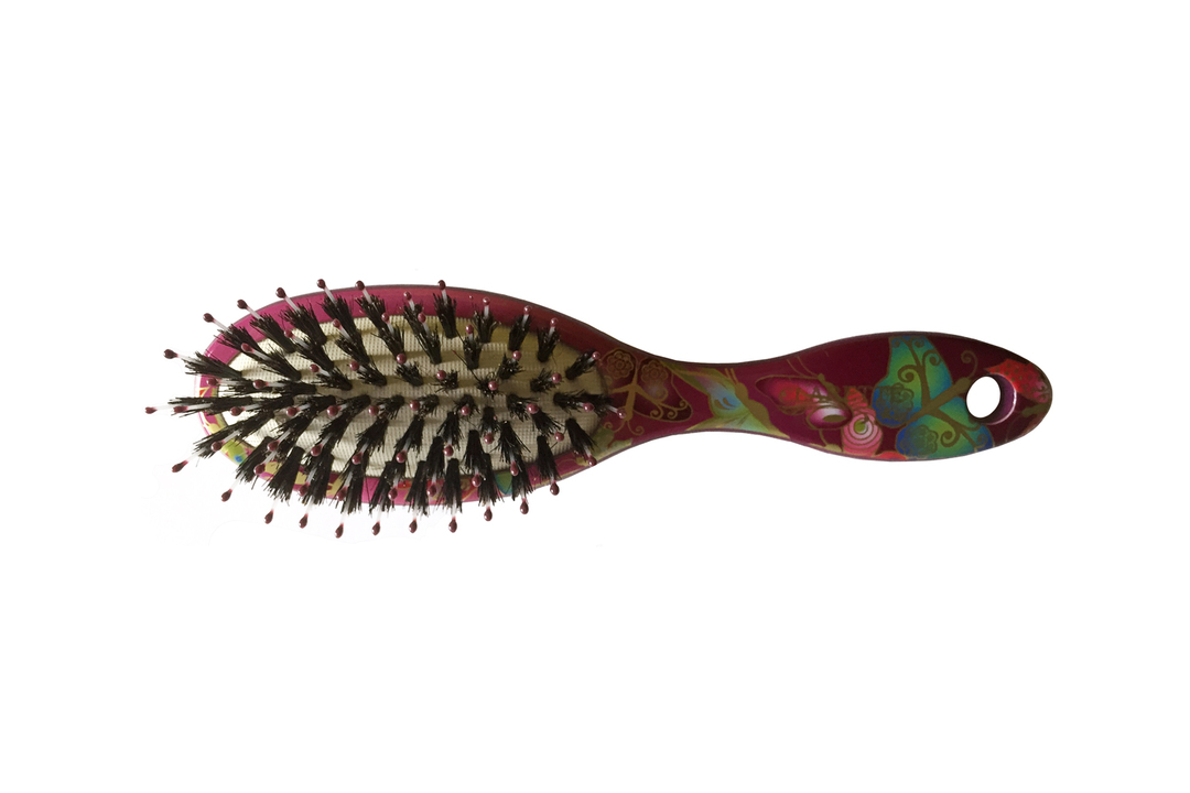 Hair brush CLARETTE compact with mixed bristles