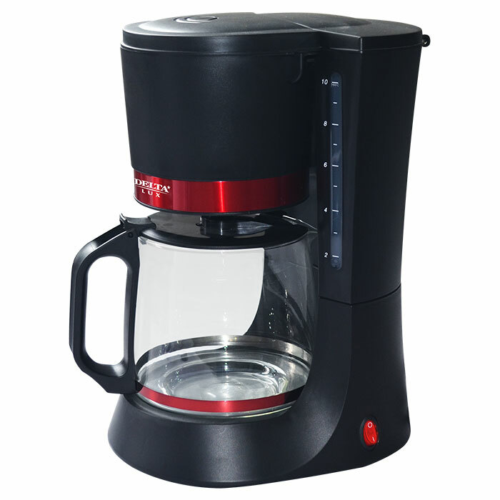 Čierno-červený kávovar Delta Lux DL-8152