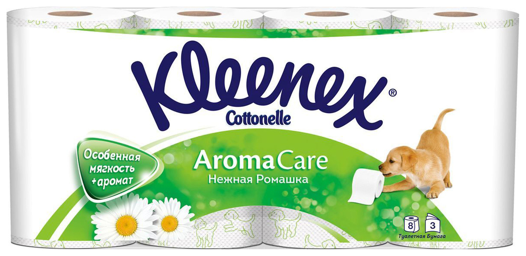 נייר טואלט Kleenex Cottonelle Aroma Care קמומיל 8 יח '.