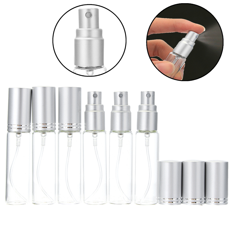  10 ml átlátszó üveg spray -palack hordozható transzfer üres kozmetikai csomagolótartály