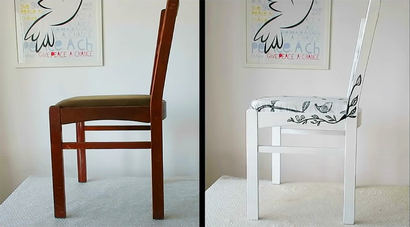 De hecho, la foto de la derecha no es una silla, sino una imagen.