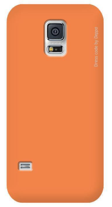 Puzdro Deppa Air pre Samsung Galaxy S5 (SM-G900) plast + ochranná fólia (oranžová)