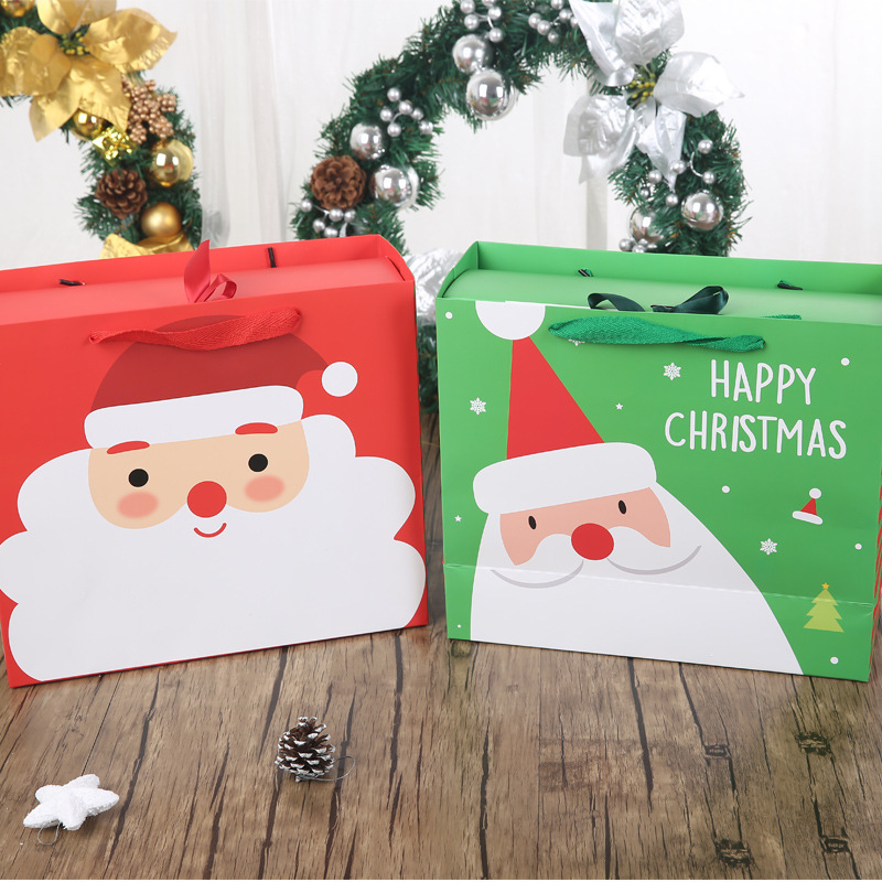 Merry Christmas Box Santa Claus Paper Hanging Candy Box DIY Fargerike bursdagsfest gaveesker