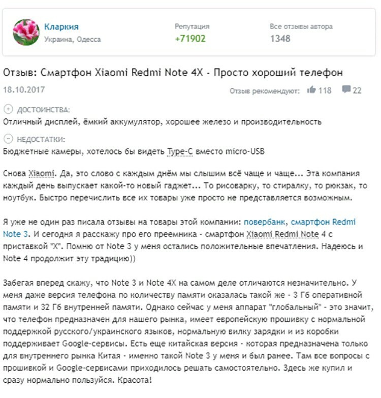 Xiaomi Redmi Note 4X vélemények