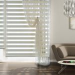 Zebra Blinds: cassette mini-blinds, gemonteerd op een plastic venster