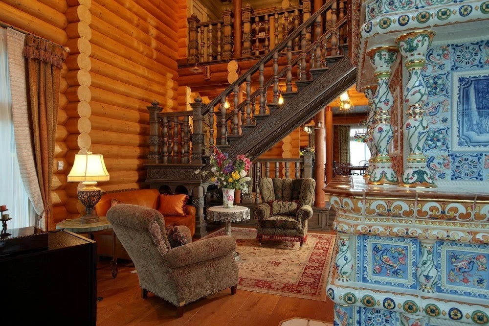 Casa de madeira em estilo russo
