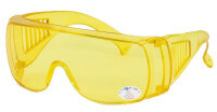 Gafas de seguridad con patillas transparentes, amarillas
