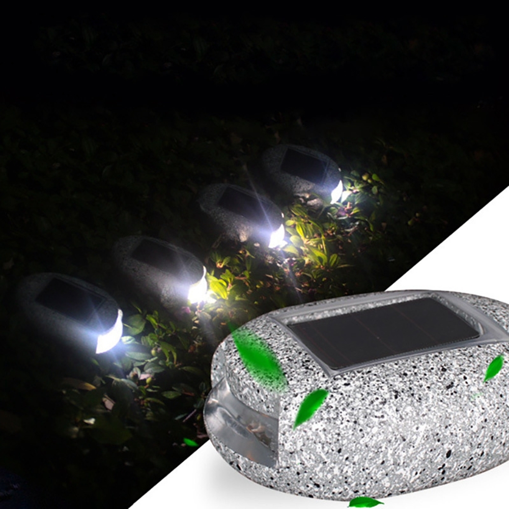 Luz de camino de tierra de piedra LED con energía solar Lámpara de pasarela de jardín impermeable para exteriores