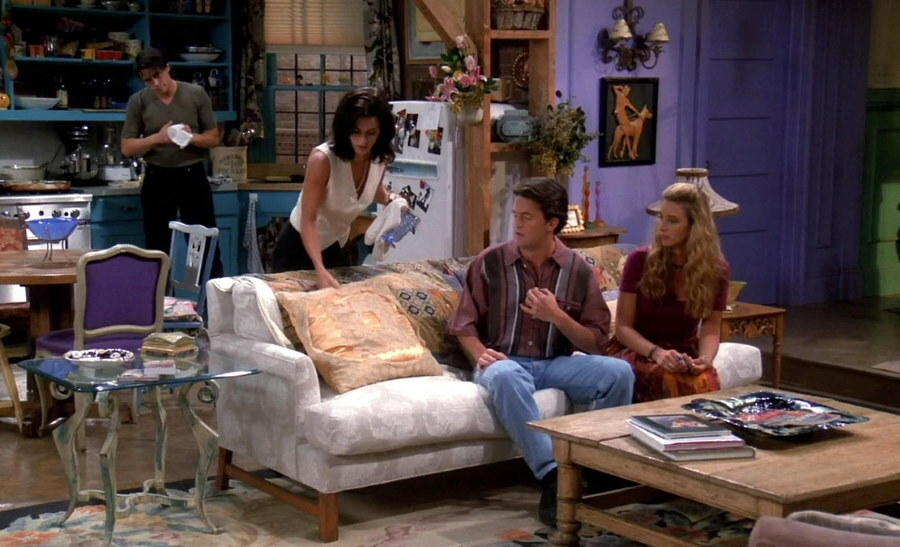 Interiér obývacího pokoje z televizního seriálu Přátelé