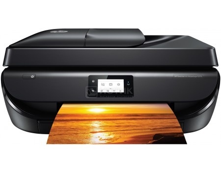 HP Deskjet Ink Advantage 5275 krāsains daudzfunkciju printeris A4, ADF, divpusējs, 10/7 lpp./min., 256 MB, USB, fakss, Wi-Fi, melns M2U76C