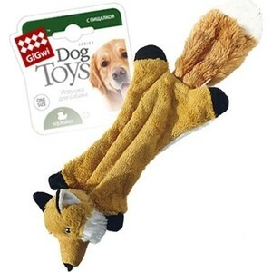 צעצועי כלבים של GiGwi Squeaker עור שועל עם חריקות לכלבים (75261)