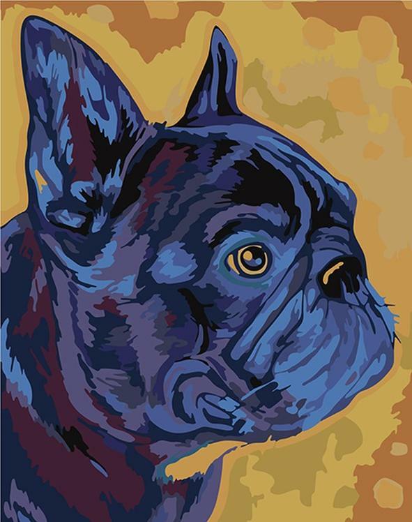 Festés szám szerint " francia bulldog" (mini-színezés)