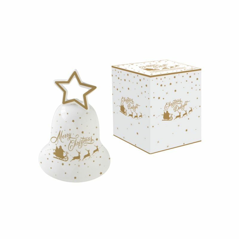 Varpinis porcelianinis didelis Kalėdų malonumas dovanų dėžutėje