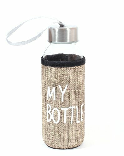 Flaska i ett fodral jute Min flaska / Min flaska (glas) (300 ml)