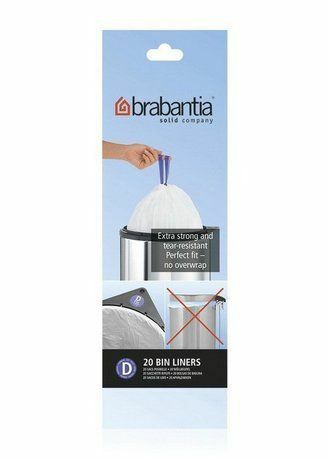 Brabantia Műanyag zacskó, D méret (15 l), fehér, 20 db. 246760 Brabantia