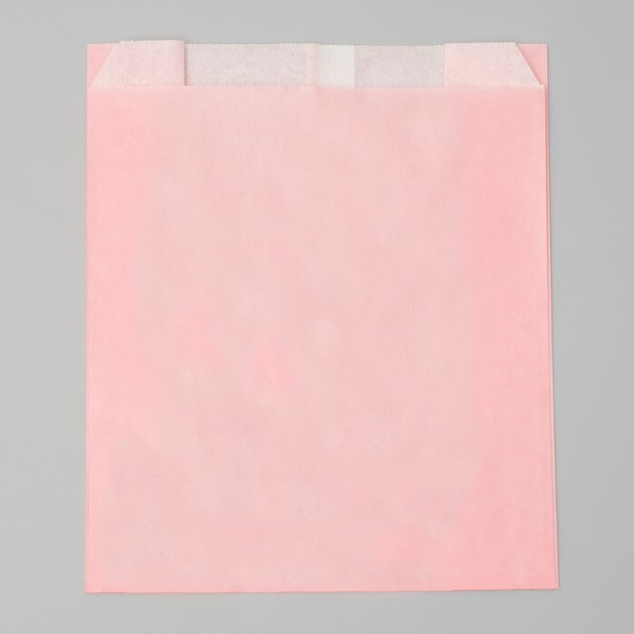 Pakningspapirpose, rosa, V-formet bunn, 23,9 x 20 x 9 cm