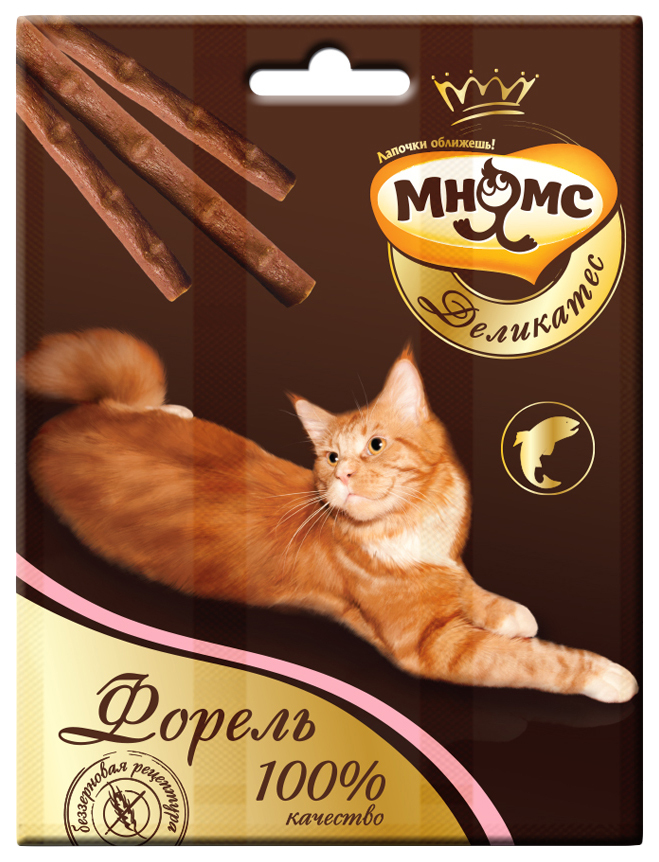 Priboljški za mačke Mnyams Delicacy, postrv, 0,012 kg